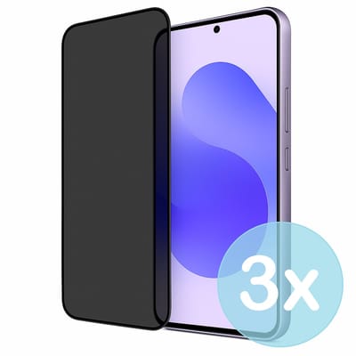 Privacy Screenprotector Geschikt voor Samsung Galaxy S25 – Anti-Gluren – Krasbestendig Gehard Glas 9H – Volledige Dekking – 3-Pack – FuturiQ