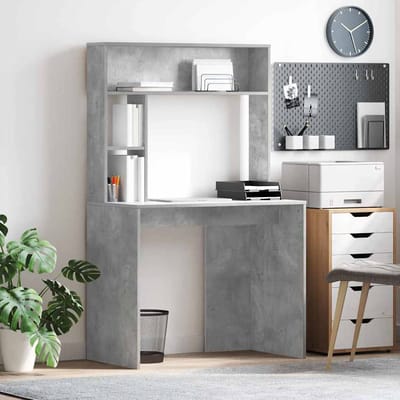 vidaXL - Bureau - Beton - Grijs - 91 - x - 50 - x - 149 - cm - Bewerkt - hout