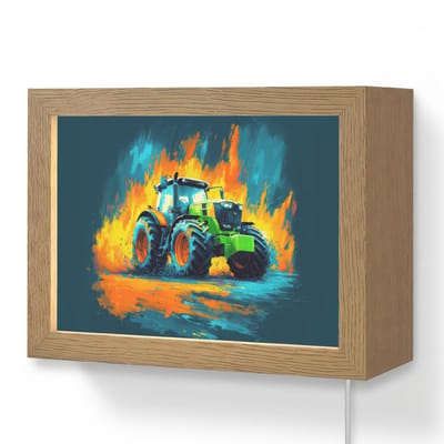 Wandlamp 20x15 cm - Oplaadbaar - Abstract - Tractor - Groen - Wandlampen binnen woonkamer - Slaapkamer lamp met kabel - Decoratieve nachtlamp - Vloerlamp snoer