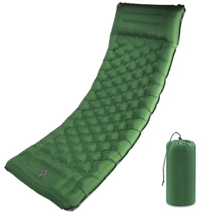 Ultralichte Zelfopblazende Slaapmat met Kussen - 12 cm Dikke Comfortabel Campingmat voor Backpacken en Kamperen