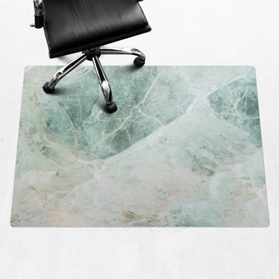 Wallfluent - Vloerbeschermer Marmerpatroon Van De Natuur - 140x100 cm - Groente Vloerbeschermer Bureaustoelmat - Rechthoekig - PVC Vloerbeschermer-Stoel Mat-Werkplekdecoraties - Organisch marmerpatroon