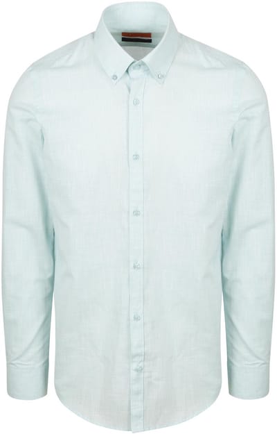 Suitable Overhemd Cotton Slub Lichtgroen - Maat M - Heren - Casual Shirt