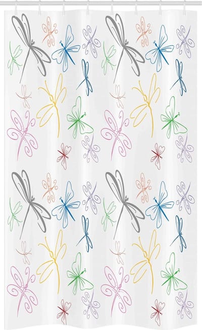 ABAKUHAUS Libelle douchegordijn – stof – 120x180 cm – meerkleurig
