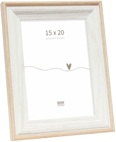 Deknudt Frames fotolijst S68VG1 - wit met naturel biesje - foto 15x20