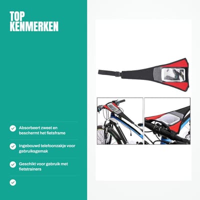 Dailygoods- Fietstrainer Zweetbeschermer - Zweetabsorberend - Telefoonzakje - Eenvoudig te installeren - Hoge prestaties - Bescherming tegen corrosie - Fietsaccessoire