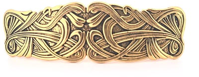 Haarspeld dames - antiek goudkleurig - keltische knoop - vintage - viking stijl - rechthoekig - krullen - barrette clip - metaal