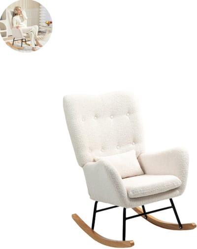 Teddy stoel - Fauteuil - Relaxzetel - Relaxstoel - Relaxfauteuil - Stoel - Met armleuning - Voor één Persoon - Crèmewit