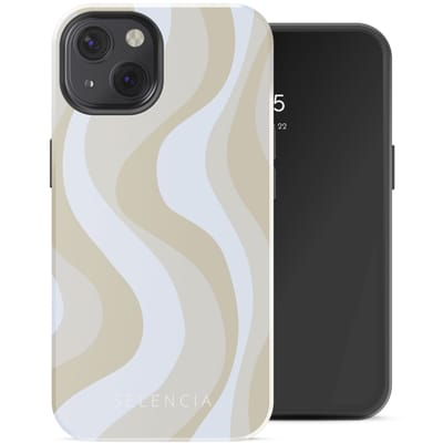 Selencia Hoesje - Geschikt voor Apple iPhone 13 - Backcover geschikt voor MagSafe - Desert Waves Beige