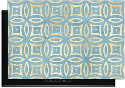 KitchenArt - Petal Illusion Blue - Inductie Beschermer - 78x52 cm - Kookplaat Beschermer - Luxe Afdekplaat Inductieplaat - Anti-slip & Oprolbaar - Beschermmat Inductiekookplaat