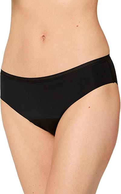 Nur Die Invisible Slip Mittelstark Perioden-unterwäsche Nahtlos Unsichtbar Seamless Bio-baumwolle Everything Regulated Ladies Underwear, Black, L