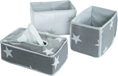 Verzorgingsorganizer 3-delig - Opbergdoos voor luiers en luieraccessoires - Decoratieve doos voor vochtige doekjes