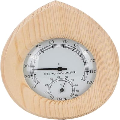 longziming -Sauna Hygrothermograph – Hout en ABS Sauna Thermometer met Hygrometer – Wandmontage, Nauwkeurige Temperatuur- en Luchtvochtigheidsmeter voor Wellness en Sauna