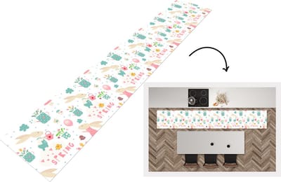 Keukenloper - Loper keuken - Patroon - Pasen - Lente - 300x50 cm - Keukenloper vinyl