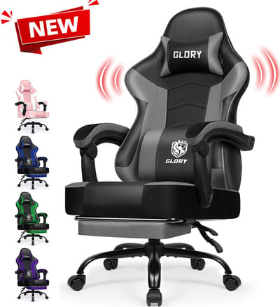 Gaming Stoel - 170° Verstelbare Rugleuning - Gaming Stoel met inklapbare Voetsteun - racerstijl - Geïntegreerde Armleuningen - Maximale Belastbaarheid 200 kg
