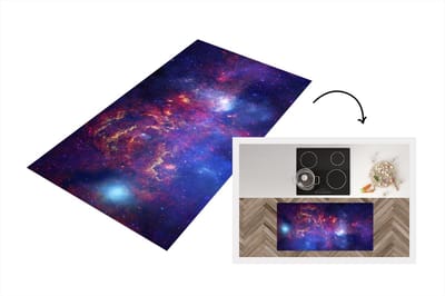 Keukenloper - Loper keuken - Galaxy - Rood - Sterren - 120x60 cm - Keukenloper vinyl