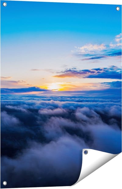 Gards Tuinposter Zonsondergang in de Wolken - 60x80 cm - Tuindoek - Tuindecoratie - Wanddecoratie buiten - Tuinschilderij