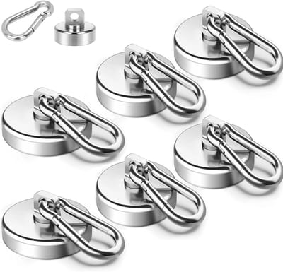supersterk, 25 mm, 22 kg, trekkracht, haak, magneethaken, afneembaar, 360° draaibaar, voor keuken, badkamer, lockers, 6 stuks