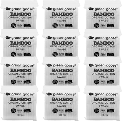 1200 bamboe wattenstaafjes (6 x 200 stuks), 100% plasticvrij, biologisch afbreekbaar, veganistisch en duurzaam, zuiver natuurproduct