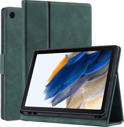 Otronica Hoes geschikt voor Samsung Galaxy Tab A8 Groen - Samsung A8 hoes bookcase met Stylus Pen Houder premium leren cover