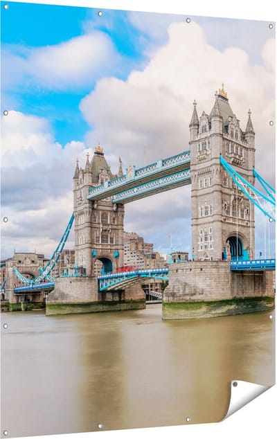 Gards Tuinposter Tower Bridge in Londen - 120x160 cm - Tuindoek - Tuindecoratie - Wanddecoratie buiten - Tuinschilderij