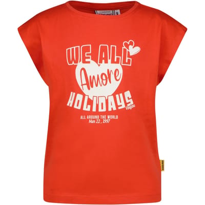 Vingino Girls Hamae T-shirt Breeze Red Size: 4 | T-shirts Outlet | Unisex | Rood
