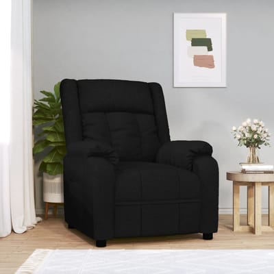 vidaXL - Fauteuil - verstelbaar - stof - zwart