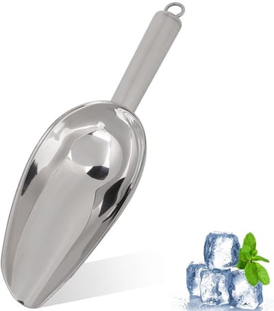 Zeynomax - Rvs Ice Scoop - IJslepel voor IJsblokjes - Vaatwasserbestendig - Zilver