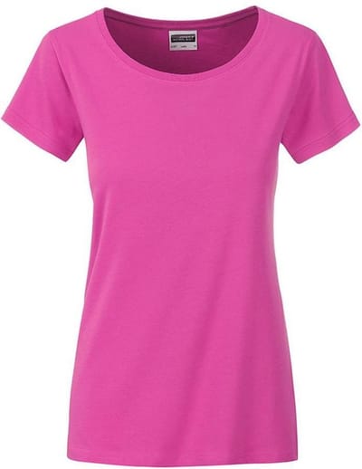James and Nicholson Dames/dames Basic Organic Katoenen T-Shirt (Roze)
