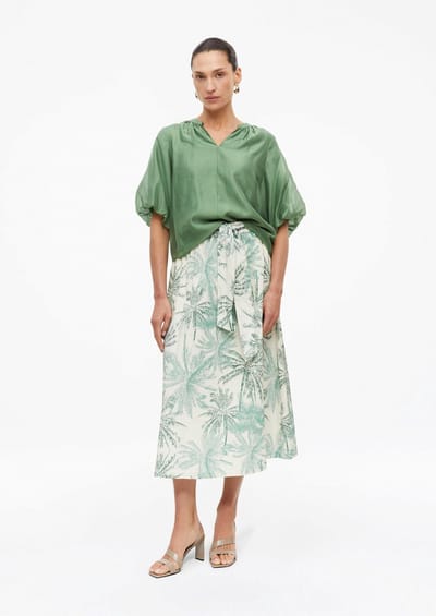 s.Oliver - female - Elegante midirok met elastische tailleband en ceintuur