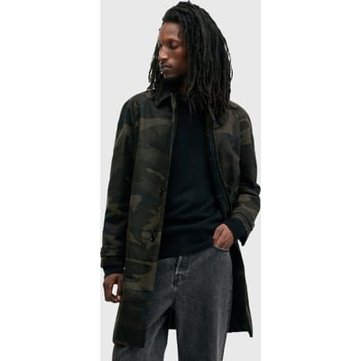 AllSaints Silas Coat Camo Green Taglia: 34 | Trench Outlet | Uomo | Verde