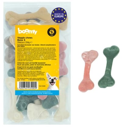 Boomy - Veggie hondensnacks - Vegetarische hondensnoepjes - Harde kauwbotten - Kauwstaaf hond - Small - 7cm - 20st / 250g