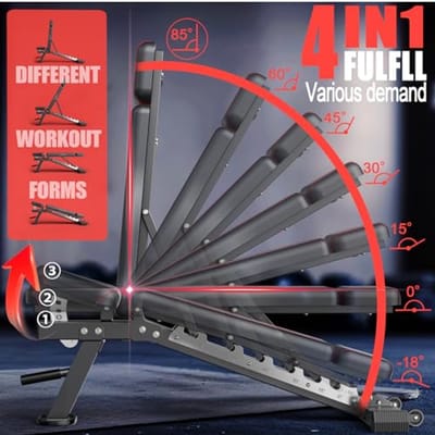 Opvouwbare en verstelbare halterbank 4-in-1 - 550 kg draagvermogen voor thuistraining