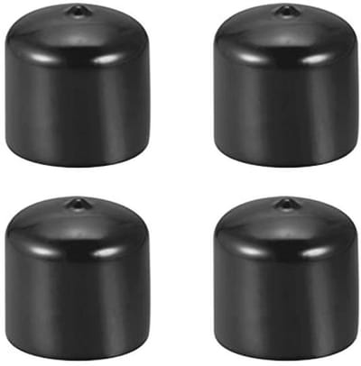 Zwarte Schroefdraadbescherming 1 1/2" ID - Rubberen Eindkappen voor Schroeven en Meubels