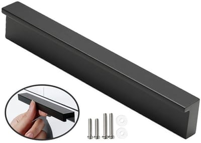 MSQDESIGN Handgrepen zwart - Handgreep 128mm zwart - Handgrepen kast - Meubelgrepen - Keukengreep zwart -Kastgrepen- Handgrepen keukenkastjes - Meubelgreep - Handgrepen voor deurtjes - handgreep zwart-Deurgreep- ladegreep -incl schroeven