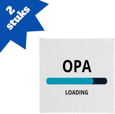 Akyol - opa loading brillendoekjes - Opa - ochtendkoffie laden - verjaardagscadeau - verjaardag - cadeau - cadeautje voor opa - opa artikelen - kado - geschenk - gift - 17,8 bij 17,8 cm - 2 stuks