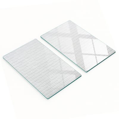 Glazen serveerplanken voor in de keuken met afbeelding van een bakstenen muur, 2x30x52 cm