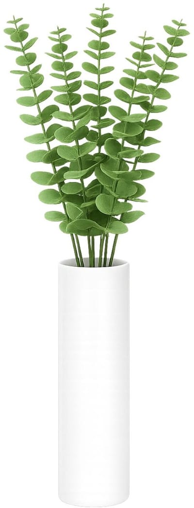 Bellatio Design Kunstplant takken Eucalyptus Cinera - 6x - 60 cm - 3 takken - kunst bladgroen - decoratief - zijdebloemen
