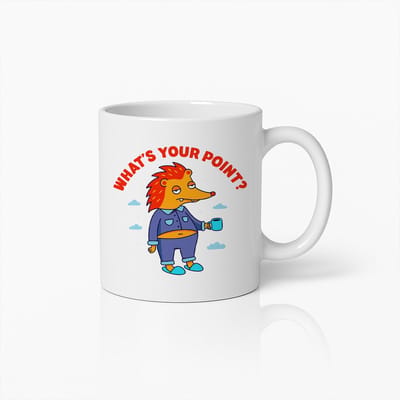 What’s Your Point? Mok – 330 ml Grappige Egel Koffiebeker – Sarcastisch Dierenontwerp – Perfect Cadeau voor Humor- en Koffieliefhebbers