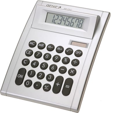 Compacte 8-cijferige bureaurekenmachine met dual power en duidelijk display