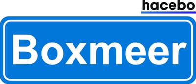 Hacebo - Plaatsnaam Sticker - 29x10 CM - Boxmeer sticker - Verkeersborden sticker - grappige cadeaus - Boxmeer