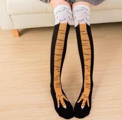 ZOETTT Kippensokken zwart - Chicken leg socks - sport sokken - kip sokken - hoge sokken - Carnaval