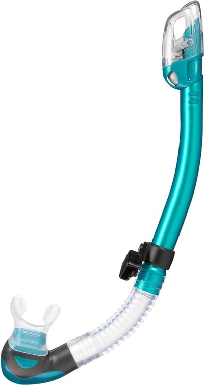 TUSA Hyperdry Elite II – Premium snorkel met droogtop systeem en hypoallergene siliconen mondstuk – Groen/Transparant – SP0101 OG