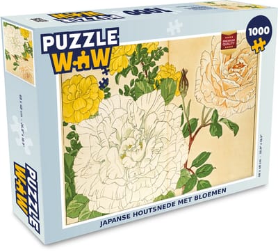 Puzzel Japanse houtsnede met bloemen - Legpuzzel - Puzzel 1000 stukjes volwassenen