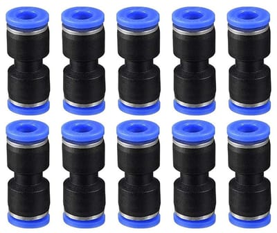 Dailygoody - Plastic Quick Fittings - Push Connectors - Robuust en betrouwbaar - Blauw en Zwart - 8mm Aansluitingen - Ideaal voor tuinslangen en leidi