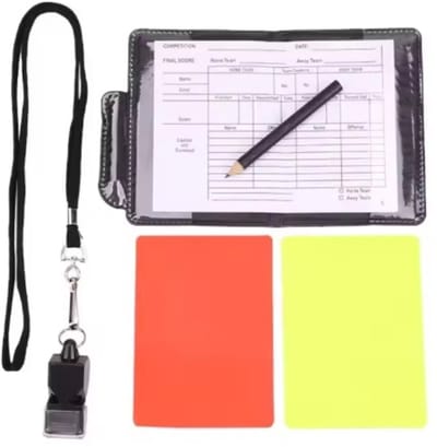 Scoby – Scheidsrechtersset – Wedstrijdhulpmiddelen – Spelcontrole accessoires – Referee Kit – Standaardformaat – Rood/Geel