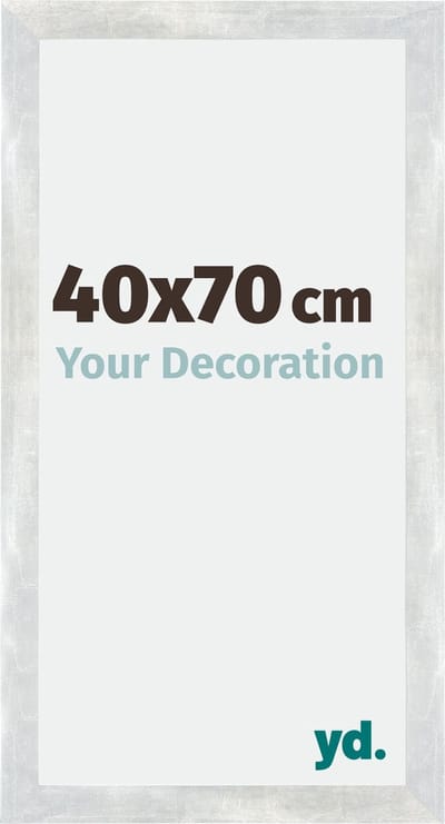 Your Decoration - Fotolijst 40x70 cm - MDF - Zilver Glanzend Vintage - Mura