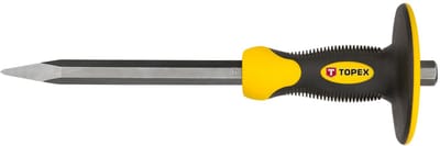 Topex - Doorsteekbeitel - Ergonomisch - 4 x 19 x 300 mm - Met Handbescherming