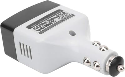 12V naar 220V autolader met USB-aansluiting in zwart - Omvormer voor auto met stroomomzetting - Telefoon opladen - 12V / 24V - Voor onderweg