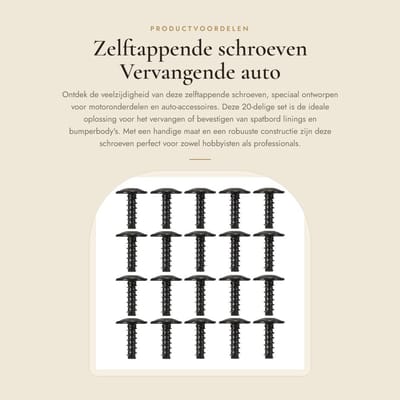 Dailygoods- Zelftappende Schroeven 20 Stuks - Vervangingsschroeven - Metaal - Diameter 5 mm - Lengte 15 mm - Zwart - Voor Spatborden
