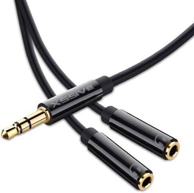 Audio Splitter - 3.5mm Male naar 2 Poorten 3.5mm Female - 3,5mm jack - Aux - Stekker naar 2x 3,5mm Jack Kabel